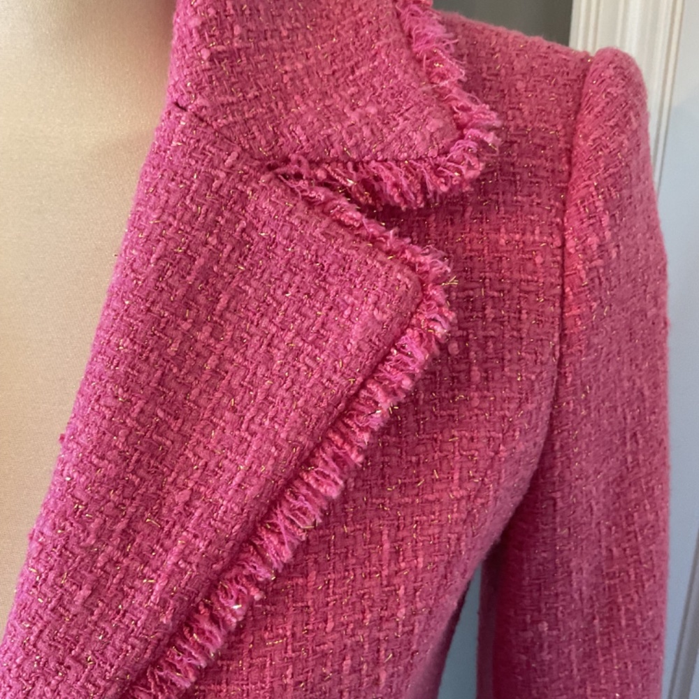 COPY - Fuschia pink boucle blazer size 6/8 - Picture 3 of 4